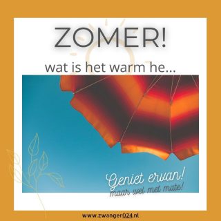 ∞☀️ZOMERS WEER☀️ ∞ Lekker he, dit zomerse weertje! Waren we wel aan toe zeg...

Maar als je zwanger bent is het niet altijd genieten. Je lijf reageert toch altijd anders dan je gewend was. Je kunt ineens pigmentvlekken krijgen, er zit vocht op plekken waar het anders nooit zat (bij mij zaten bijvoorbeeld ineens mijn schoenen veel beter 😊), je vindt het ineens heel fijn in de zon of juist niet... En dan de hooikoorts: altijd superveel last van en nu ineens niet! Geniet daar maar even van, want dat kan na je zwangerschap weer heel anders zijn.

Je lijf is een onbekende geworden en met dit weer is het oppassen. Smeer jezelf en vooral je gezicht goed in, je buik uiteraard ook, en drink voldoende water maar ook weer niet te veel. Maar vooral: luister naar je lijf wat het nodig heeft. Bij twijfel: neem contact op met je verloskundige. 🥛

Wist je trouwens dat een baby de eerste weken nog niet kan ZWETEN? Kleed je kleine dus niet te warm aan. Voel in de nek of aan de voetjes of dat je baby zich nog comfortabel voelt. Mij is altijd vertelt: als je zelf in een t-shirtje loopt, hoeft je baby ook geen jasje aan. Als ie toch te warm is geworden kun je hem/haar het beste koelen met een natte hydrofielluier of -washandje of het snoetje en de nek te gaan. En zorg ervoor dat je laagjes hebt: dan kan er makkelijk een laagje bij of juist af. 👶

En wat betreft het afdekken van de wandelwagen vanwege de zonneschijn, wist je dat het binnen notime 40 GRADEN in die bak kan worden? 😱

en wist je dat samenstelling van BORSTVOEDING zich automatisch aanpast aan dit warme weer? Mooi he, hoe de natuur zichzelf dan regelt... 😎

Wat is jouw ultieme mama-to-be of baby hitteplantip?

#zwanger #zwangerinnijmegen #zwanger024 #nijmegen #nimma #baby #hitte #hitteplan #hitteplanvoormamaenbaby #zomer #warm #mooiweer #zwangerindezomer #zomerkindje